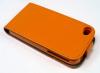 Кожен калъф Flip тефтер със силиконов гръб за Apple iPhone 5 / iPhone 5S - оранжев