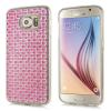 Силиконов калъф / гръб / TPU за Samsung Galaxy S6 G920 - розов с камъни