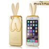 Силиконов калъф / гръб / TPU 3D Rabbit за Apple iPhone 6 4,7" - златен