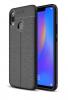 Луксозен силиконов калъф / гръб / TPU за Huawei P Smart Plus - черен / имитиращ кожа