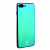 Оригинален гръб Baseus Glass Case за Apple iPhone 7 - синьо-зелен / огледален