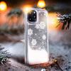 Луксозен твърд гръб 3D Winter Water Case за Huawei P Smart Z / Y9 Prime 2019 - прозрачен / течен гръб с бял брокат / Snowflakes