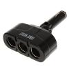 Разклонител за запалка 12V троен 1 към 3 - черен / WF-0660