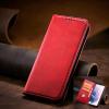 Кожен калъф Flip тефтер Magnetic Book със стойка за Xiaomi Redmi Note 14 Pro - червен