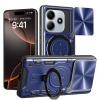 Удароустойчив гръб TPU кейс Slide Camera Case Magnetic Finger Ring Car Holder за Xiaomi Redmi Note 14 5G - син