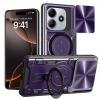 Удароустойчив гръб TPU кейс Slide Camera Case Magnetic Finger Ring Car Holder за Xiaomi Redmi Note 14 5G - лилав