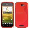 Силиконов калъф ТПУ S-Line за HTC One S - червен