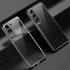 Луксозен силиконов калъф / кейс / TPU за Samsung Galaxy S22 5G - прозрачен / черен кант