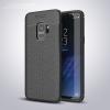 Луксозен силиконов калъф / гръб / TPU за Samsung Galaxy J6 2018 - черен / имитиращ кожа