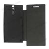 Ултра тънък кожен калъф Flip тефтер за Sony Xperia S Lt26i - черен