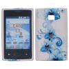 Силиконов гръб / калъф / ТПУ за LG Optimus L3 E400 - сини цветя
