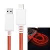 USB кабел за Apple iPhone 5 / iPhone 5S / iPhone 5C / iPhone 6 - светещ / червен