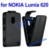 Кожен калъф Flip тефтер за Nokia Lumiа 620 - черен