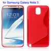 Силиконов калъф / гръб / TPU S-line за Samsung Galaxy Note 3 N9000 / Samsung Note 3 N9005 - червен