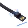 Micro USB кабел за зареждане и пренос на данни / USB Data Charging Line - черен / тип гривна