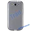 Силиконов калъф / гръб / TPU за Samsung Galaxy S3 i9300 / SIII i9300 - сив / прозрачен