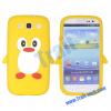 Силиконов гръб / калъф / TPU 3D за Samsung Galaxy S3 I9300 / SIII I9300 - Pinguin жълт
