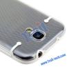 Силиконов калъф с твърд гръб за Samsung Galaxy S4 Mini I9192 / S4 mini I9195 / I9190 - прозрачен с бяла рамка