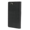 Луксозен кожен калъф Flip тефтер за Sony Xperia Z1 Compact - дърво / черен
