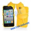 Силиконов гръб / калъф / TPU 3D Kiki за Apple iPhone 4 / 4S - жълт