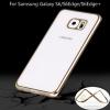 Силиконов калъф / гръб / TPU Ultra Thin за Samsung Galaxy S6 Edge+ G928 / S6 Edge Plus - прозрачен със златист кант