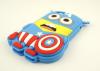 Силиконов калъф / гръб / TPU 3D за Apple iPhone 5 / iPhone 5S - син / Minion Captain America