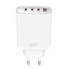 Зарядно устройство преходник адаптер XO CE23 PD 65W / 3 x Type C Quick Charger - бяло