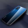 Луксозен стъклен твърд гръб за Samsung Galaxy A41 – преливащ / синьо - черно