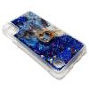 Луксозен силиконов калъф / гръб / tpu 3D Water Case със стойка за Samsung Galaxy A10 - мрамор / син брокат и сърца