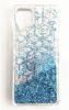 Луксозен гръб 3D Marble Water Case за Samsung Galaxy A12 - прозрачен / течен гръб със син брокат