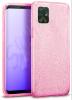 Силиконов калъф / гръб / TPU за Samsung Galaxy A41 - розов / брокат