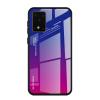 Луксозен стъклен твърд гръб за Samsung Galaxy A41 – преливащ / синьо - лилаво