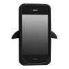 Силиконов предпазен гръб TPU 3D за Apple iPhone 4 / 4S - черен пингвин