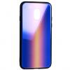 Луксозен стъклен твърд гръб Vennus за Samsung Galaxy J7 2017 J730 - синьо и златисто