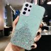 Силиконов калъф / гръб / Brillant Clear Case за Samsung Galaxy A03s - зелен / сребрист брокат