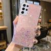 Силиконов калъф / гръб / Brillant Clear Case за Samsung Galaxy A03s - розов / сребрист брокат