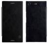 Луксозен кожен калъф Flip тефтер Nillkin QIN Series за Sony Xperia XZ Premium - черен