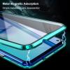Магнитен калъф Bumper Case 360° FULL за Samsung Galaxy S10 - прозрачен / зелена рамка