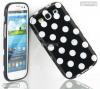 Силиконов калъф / гръб / TPU за Samsung Galaxy S III S3 I9300 - черен на бели точки