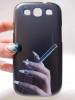 Луксозен заден предпазен твърд гръб / капак / за Samsung Galaxy S3 I9300 / Samsung SIII I9300 - черен / цигара