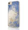 Луксозен твърд гръб 3D Guess Glitter Hard Case за Apple iPhone 7 Plus / iPhone 8 Plus - прозрачен / син брокат