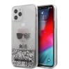 Оригинален гръб 3D Water Case Karl Lagerfeld за Apple iPhone 12 Pro Max 6.7" - сребрист брокат