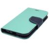 Кожен калъф Flip тефтер със стойка Mercury GOOSPERY Fancy Diary за HTC Desire 320 - синьо и зелено