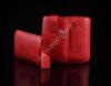 Кожен калъф с издърпване за Sony Ericsson Xperia X8 - червен