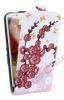 Кожен калъф Flip тефтер за HTC Desire 500 - Peach Blossom Art1
