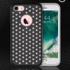 Луксозен силиконов гръб TOTU Design Shine Series за Apple iPhone 7 - черно със сиво / дупки