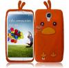 Силиконов гръб / калъф / TPU 3D за Samsung Galaxy S4 i9500 / Samsung S4 i9505 - Angry Bird / оранжев