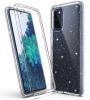 Луксозен силиконов калъф / кейс / Crystal Case TPU за Samsung Galaxy S20 FE - прозрачен / брокат