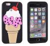 Силиконов калъф / гръб / TPU 3D за Apple iPhone 6 / iPhone 6S - Ice Cream / черен