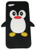 Силиконов калъф / гръб / TPU 3D за Apple iPhone 5 / 5S - черен пингвин